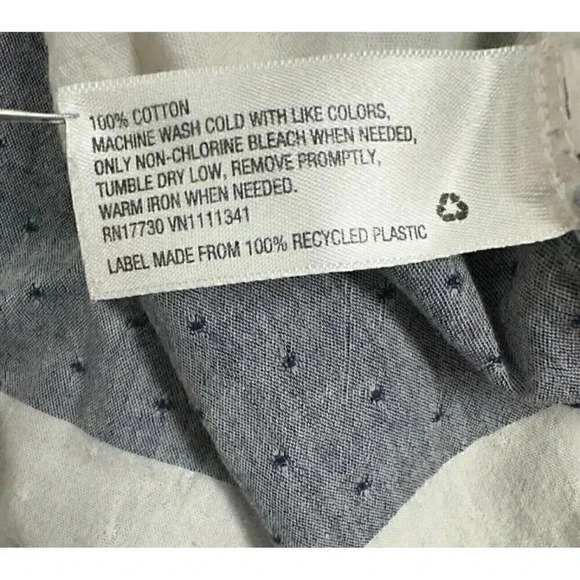 Merona Half Button Striped Collared Shirt w/ Pocket women’s Size M - Picture 5 of 7